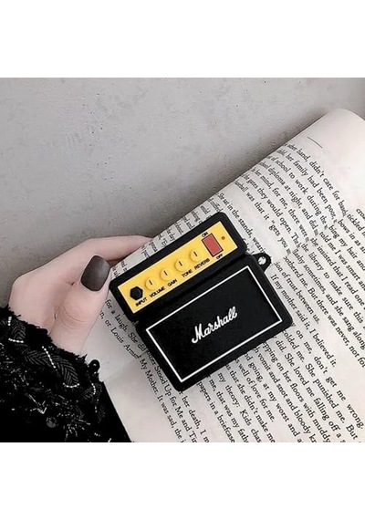 Lacivert Deri Desenli Darbe Emici Çengelli Silikon Kulaklık Kılıfı 3. Nesil İle Uyumlu