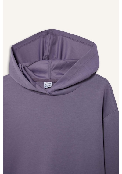 DeFactoFit Standart Fit Kapüşonlu Skuba Dalgıç Kumaş Sporcu Basic Düz Sweatshirt A5626AX25SPPR505