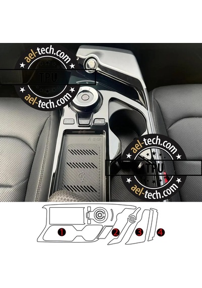 Kia Ev6 Uyumlu Vites Etrafı Piano Black Tpu Koruyucu 4lü Set 2022