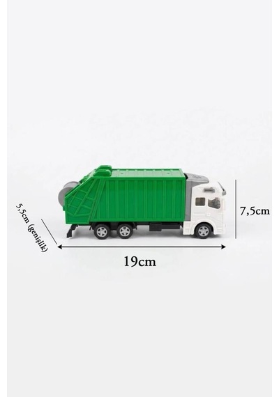 19 Cm Çek-bıraklı Çöp Boşaltma Haznesi Açılan Çöp Kutulu Çöp Kamyonu Oyuncak Araba Yeşil
