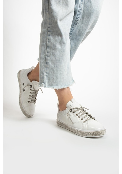 Paris Beyaz Taşlı Ortopedik Sneaker Mh22513-beyaz Beyaz
