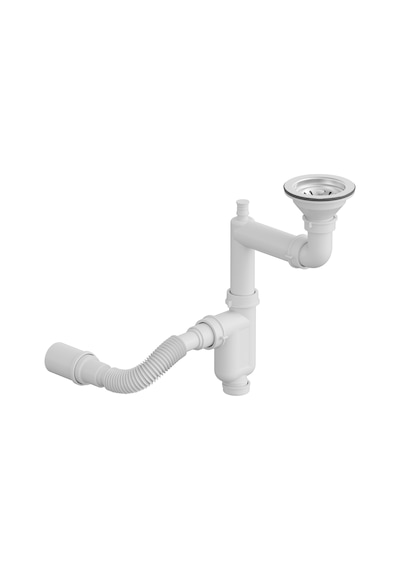Aqua Bagno Comfort Yer Kazandıran Taşma Deliksiz Mutfak Eviye Sifonu Kolay Temizlenir, Ayarlanabilir Koku Önleyici Gid beyaz