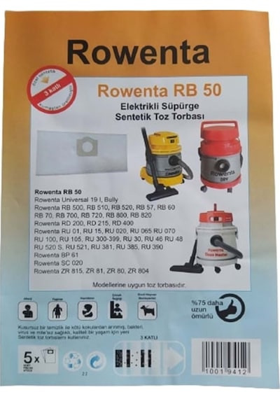 Rb 50 Elektrikli Süpürge Sentetik Toz Torba 5 Li Paket