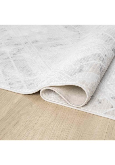 Beyaz Gri Baklava Geometrik Modern Halı - Ng5117gv