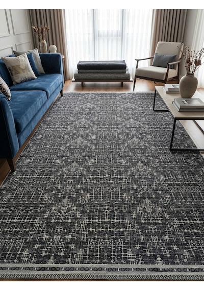 My Evilla Kumaş Halı Örtüsü Kaymaz Tabanlı 6m² Lastiksiz Kaydırmaz Yıkanabilir Toz Tutmaz Kolay Kullanım Salon Oturma Odası Antrasit