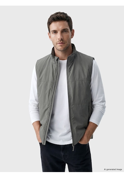 Lcwaıkıkı Classic Gri Regular Fit Dik Yaka Erkek Yelek