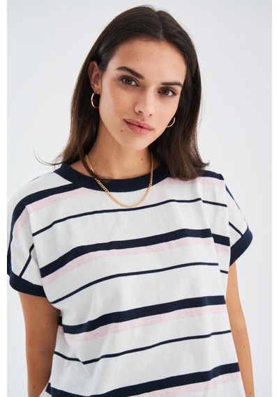 Peraluna Marıne Blouse & Shorts %100 Pamuk Yazlık Kadın Triko Şor Lacivert