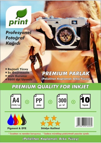 Epson 103 L3211 Yazıcılar Için A4 Premium Parlak Fotoğraf Kağıdı 300 Gr 10 Yaprak
