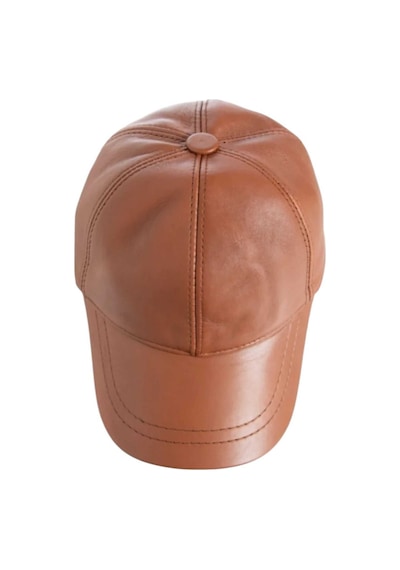 Unisex %100 Deri Arkadan Ayarlanabilir Baseball Kep Şapka Bakır
