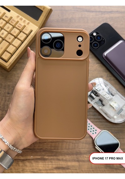 Apple iPhone 17 Pro Max Uyumlu Kamera Korumalı Darbeye Dayanıklı Renk Atmayan Keep Silikon Kılıf Kahverengi
