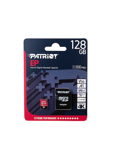 Patriot Ep Series 128gb Microsdxc V30 A1 U3 Class 10 Hafıza Kartı + Sd Adaptör Pef128gep31mcx
