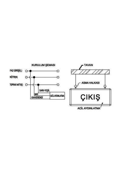 Cata Exıt Tabela Acil Çıkış Yönlendirme Armatürü Çift Yönlü Ledli Şarjlı Ct-9175