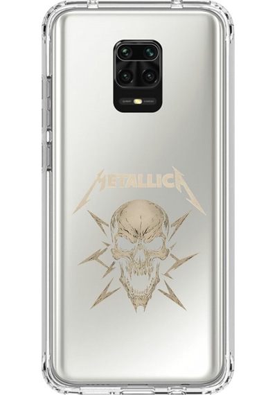 Xiaomi Redmi Note 9 Pro Uyumlu Şeffaf Kılıf Metallica Tasarımlı