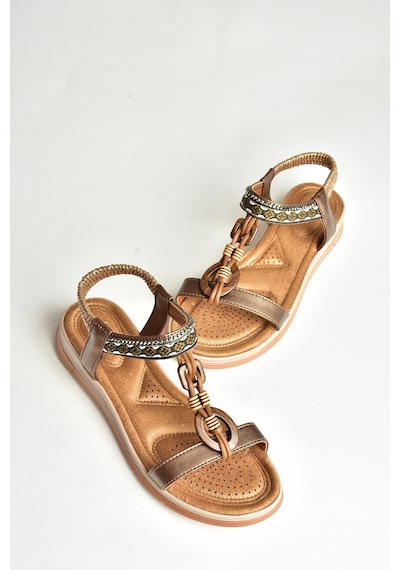 Fox Shoes U258616809 Bakır Kadın Sandalet Bakır-suni Deri Bakır