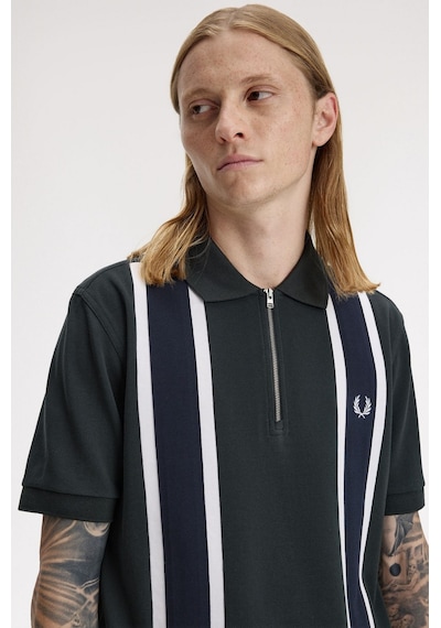 Fred Perry M2420-q20 Tramline Erkek Polo Tişört Koyu Yeşil