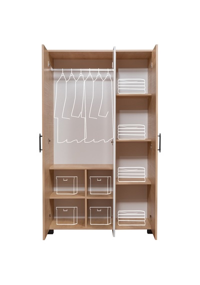 Ranza, Aura Ranza Karyola Masa 3 Kapaklı Dolap + 2 Comfort Yatak Ceviz - Beyaz 90 X 190 CM Ranza, Aura Ranza Karyola Masa 3 Kapaklı Dolap + 2 Comfort Yatak Ceviz - Beyaz 90 X 190 CM
