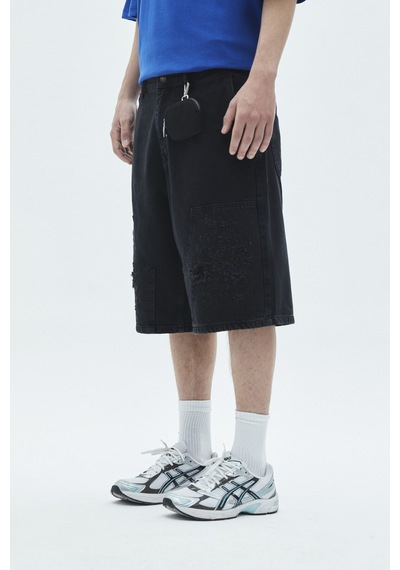 Vamos Oversize Bermuda Denim Şort 40-224 Siyah