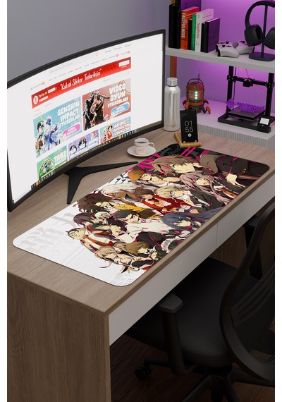 Danganronpa Kaymaz Dikişli Kauçuk Oyuncu Mousepad V1 - 90x40 Xxl Gaming Mouse Pad Fare Altlığı