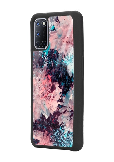 Oppo A72 Renk Patlaması Tasarımlı Glossy Telefon Kılıfı Siyah