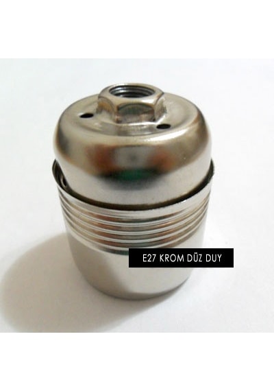 Krom Metal E27 Duy Dekoratif Standart Avize Ampul Duyu