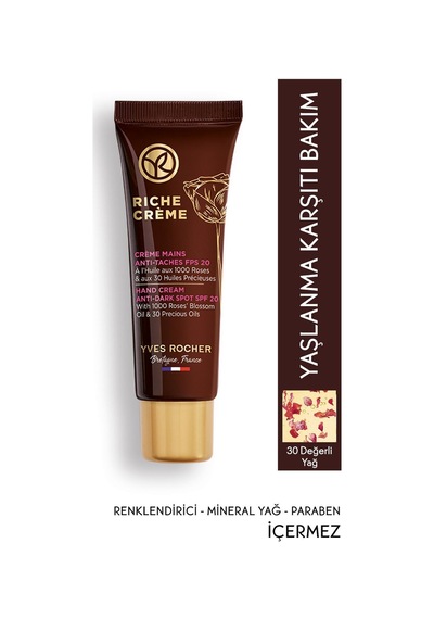 Yves Rocher Besleyici Yaşlanma Karşıtı Değerli Yağ Bakımı Riche Crème-vitamin E&meyankökü-20 Spf El Kremi-50 Ml