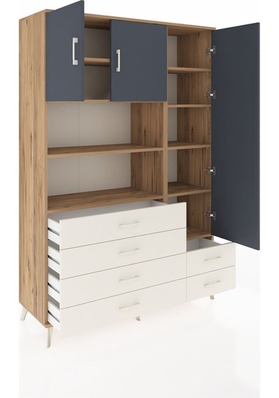 Hyperion Dolap 9 Raflı 6 Çekmeceli 3 Kapaklı 132x44x195 Çam-antrasit/aytaşı Antrasıt/aytası Hyperion Dolap 9 Raflı 6 Çekmeceli 3 Kapaklı 132x44x195 Çam-antrasit/aytaşı Antrasıt/aytası