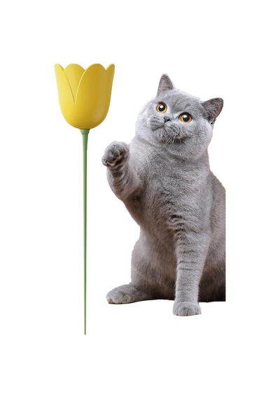 İnteraktif Şarjlı Çiçek Şeklinde Kedi Oyuncağı Evcil Hayvan Egzersiz Oyuncağı Şirin Çiçek Şekilli