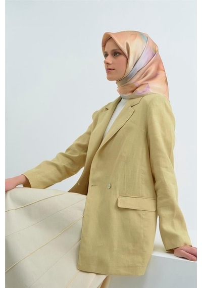 Armine İpek Eşarp 2026 Yaz - 9519-83 Soft Pembe Mavi Twill