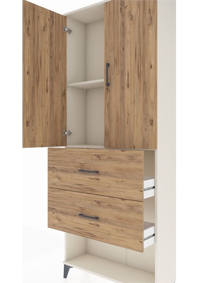Arges Dolap 2 Raflı 2 Çekmeceli 2 Kapaklı 88x30x221 Aytaşı-çam Aytaşı