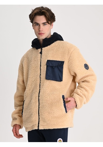 Fenerbahçe Taş Tribün Cep Detaylı Erkek Peluş Sweatshirt