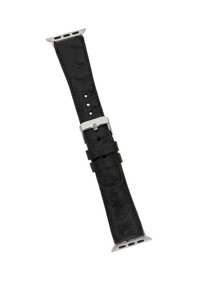 Bloominband Charcoal Noir Deri  Apple Watch Uyumlu Kordonu-44/45/46/49mm