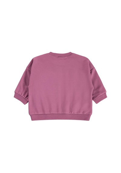 Civil Baby Çiçek Nakışlı Basic 6-18 Ay Sweatshirt - Lila Koyu Gül Kurusu