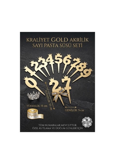 Gold-gümüş Renk Seçenekli Akrilik Rakam Pasta Süsü 0-9 Sayı Figürlü 15 Cm Yükseklik 5 Cm Genişlik Doğum Günü Pasta Dekoru