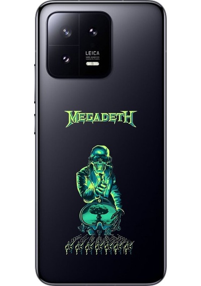 Xiaomi Mi 13 Uyumlu Şeffaf Kılıf Mega Death Tasarımlı