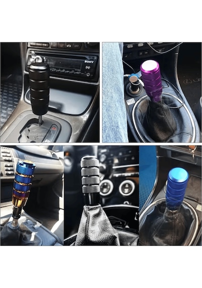 Üniversal 9.5 Cm Jdm Metal Spor Görünümlü Vites Topuzu Aparatlı Alüminyum Alaşım Otomatik-manuel Yarış Vites Kolu Titanyum Gri 00 Şüscaroto Aksesuar Titanyum Gri