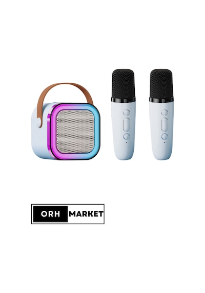 Çift Mikrofonlu Kablosuz Karaoke Bluetooth Rgb Işıklı, Taşınabilir, Usb/sd Destekli Parti Hoparlörü