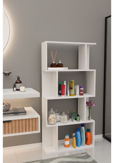 Scala 4 Raflı Banyo Dolabı Banyo Rafı Çok Amaçlı Dolap-beyaz Beyaz