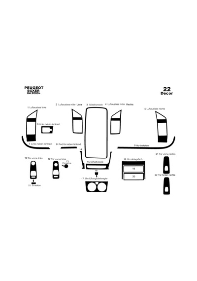Peugeot Boxer Jumper Ducato Torpido Kaplama 2006 22 Parça Piano Black