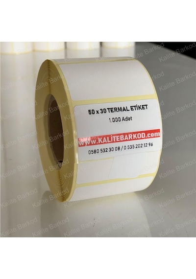 50X30 Termal Etiket Rulo Barkod Etiket Kalite Barkod
