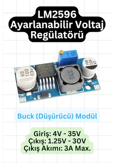 Lm2596 Ayarlanabilir Dc/dc Voltaj Düşürücü - Step-down - Gerilim Düşürücü
