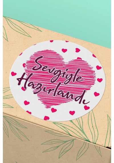 Sevgiyle Hazırlandı Kargo Paketleme Sticker 3x3cm St2145 Çok Renkli