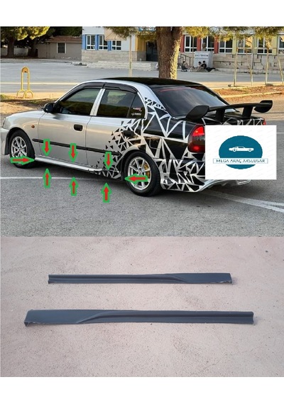 Hyundai Accent Admire Marşpiyel Takımı 3 Boyasız Ham Siyah Fiberclass