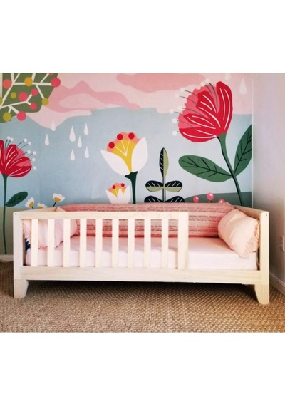 Köşk_Mobilya Montessori Yatak 120X200 Ölçü Çatısız Kalın Ayaklı Model