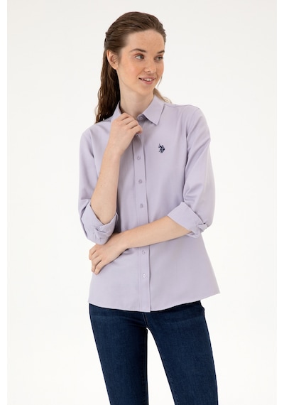 U.S. Polo Assn. Kadın Mor Uzun Kollu Basic Gömlek 50316711-VR245 U.S. Polo Assn. Kadın Mor Uzun Kollu Basic Gömlek 50316711-VR245