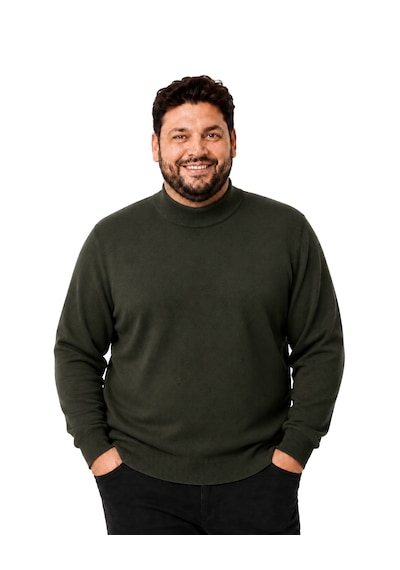 Battalmoda Erkek Büyük Beden Haki Yarım Balıkçı Pamuklu Kazak 3xl-4xl-5xl-6xl