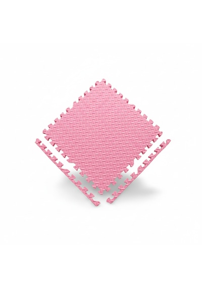 50x50 13mm Damla Desen Puzzle Tatami Minder Spor Yoga Pilates Oyun Matı Pembe