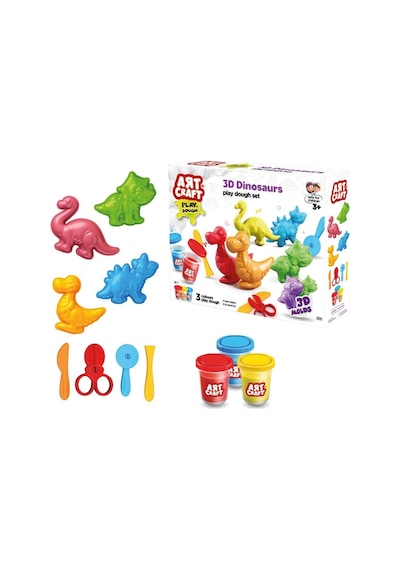 03995 Art Craft 3d Dinozorlar Hamur Set 168 Gr -fentoys Çok Renkli