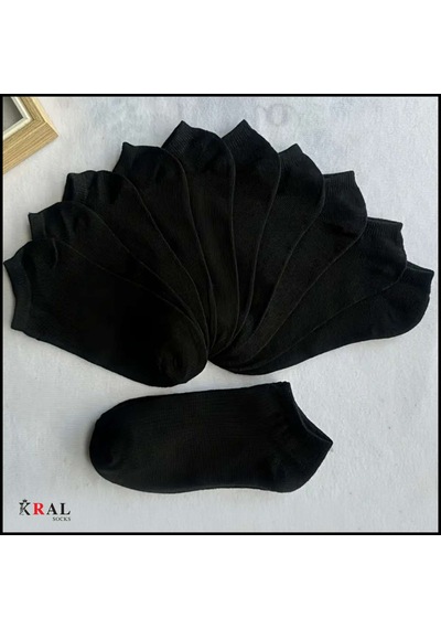 Kral Socks Kadın - Erkek 20 Çift Düz Desen Ekonomik Bilek Boy Çorap