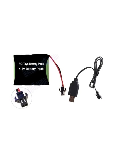 4.8v 1100mah Siyah Soketli Oyuncak Araba Pili Ve Usb Şarj Cihazı