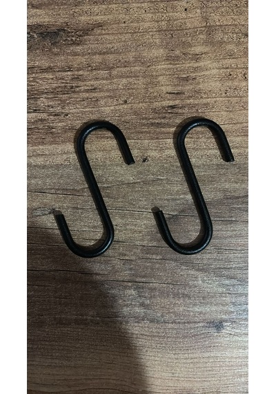 2 Adet, Siyah Renk, 7,5 Cm, Metal Kanca, S Kanca, Es Kanca, Banyo Kanca, Demir Kanca Metal Siyah Diğer